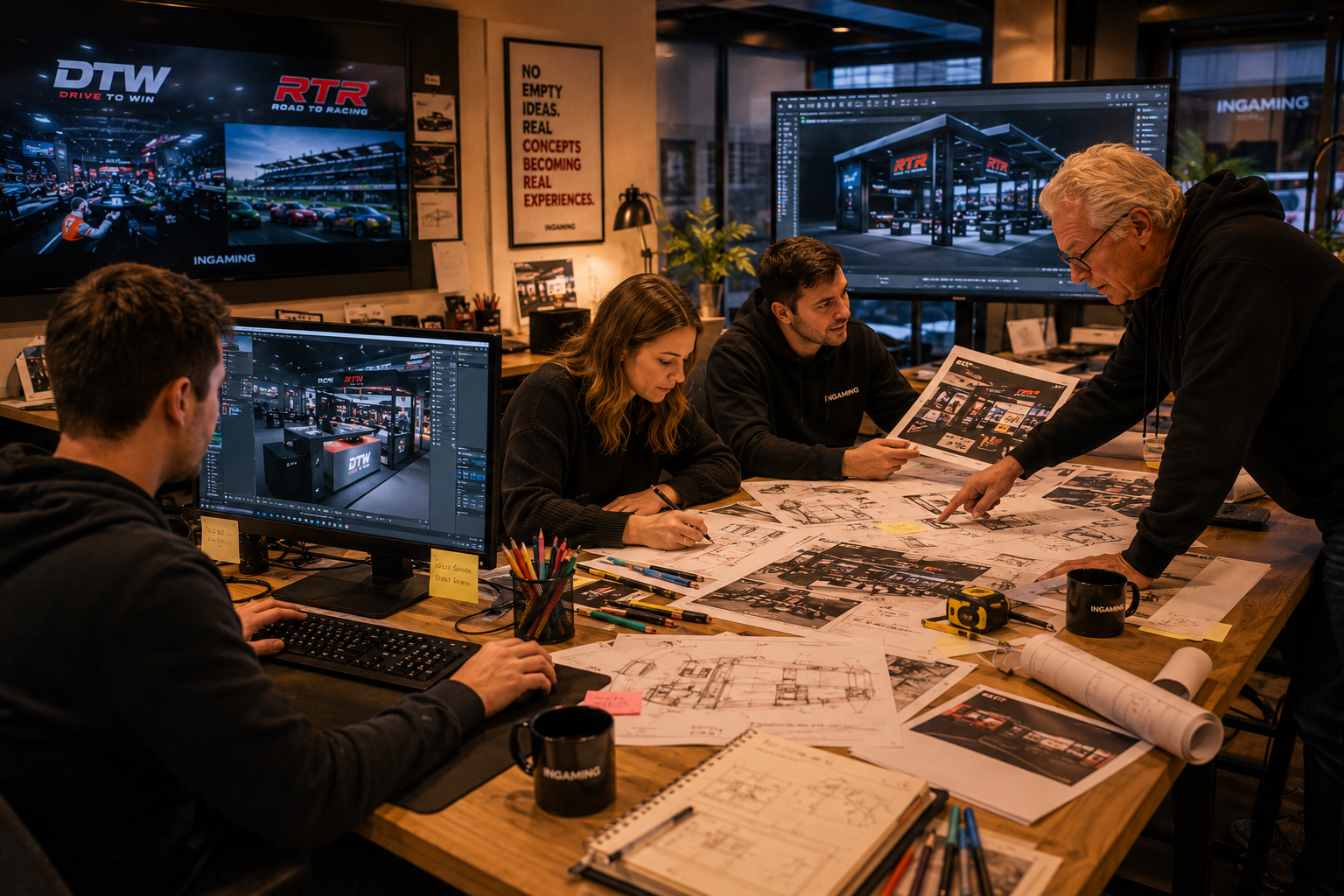INGAMING team aan het werk aan het DTW concept